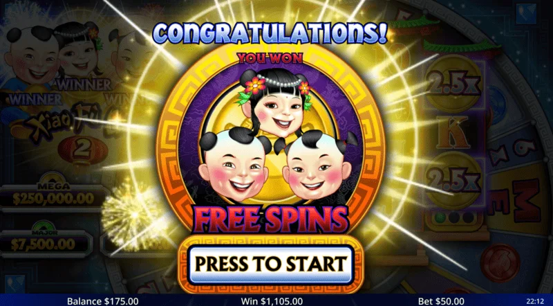 Xiao Fu Bao 2 - free spins screen